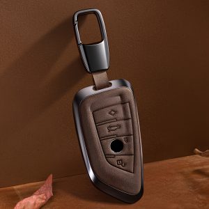 Men's Car Key Cover, Suitable for BMW New 5 Series and 3 Series Key Covers, Blade 530 Protective Case, X1 X3 X5 Genuine Leather Key Protective Cover