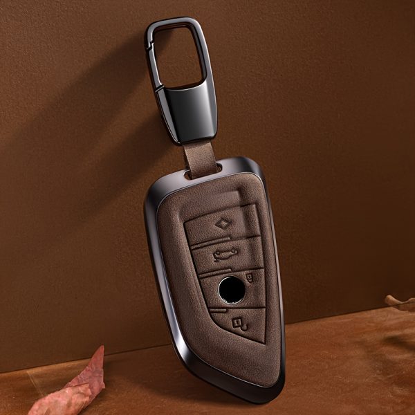 Men's Car Key Cover, Suitable for BMW New 5 Series and 3 Series Key Covers, Blade 530 Protective Case, X1 X3 X5 Genuine Leather Key Protective Cover