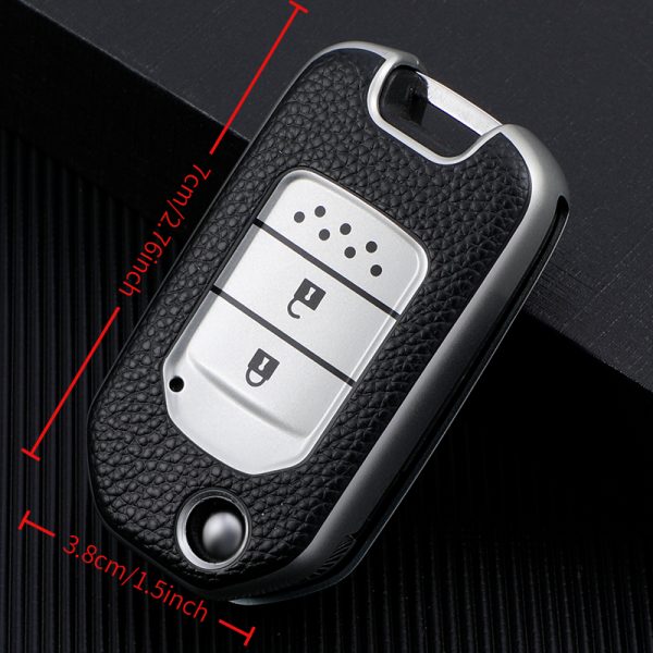 Suitable for Honda, Leather Texture Key Cover with Classic Wear-Resistant And Scratch-Resistant Design, Enhancing The Level And Protection of Car Keys, Keeping Your Keys Brand New And Beautiful
