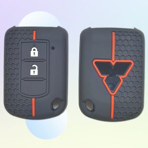 New Protective Cover for Mitsubishi Outlander Straight Plate Key Featuring a Honeycomb Design, 2-Button Sport Style for Mirage G4, Made of Elastic Silicone to Absorb Shocks And Prevent Wear