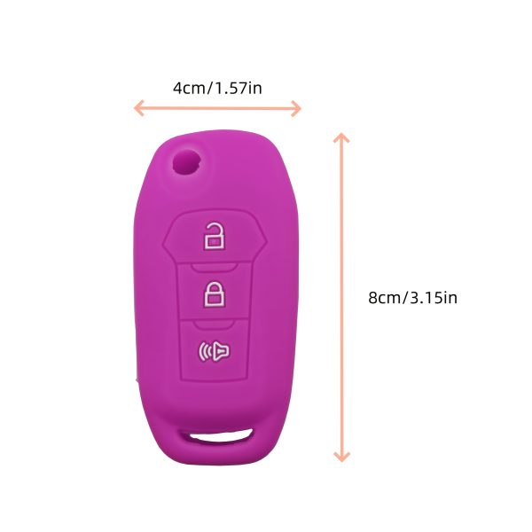 Special Silicone Key Cover with Keychain, Tailored for Ford Escort, New Mondeo, Edge, EcoSport and Taurus Car Keys